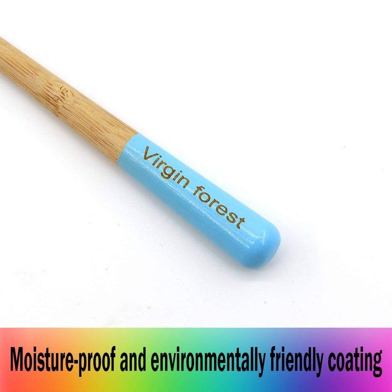 Virgin Forest Bamboo Toothbrush, Natural Eco Friendly Biodegradable Wood Toothbrushes, Vegan Organic Charcoal Tooth Brush, Pack of 6 - Image 3